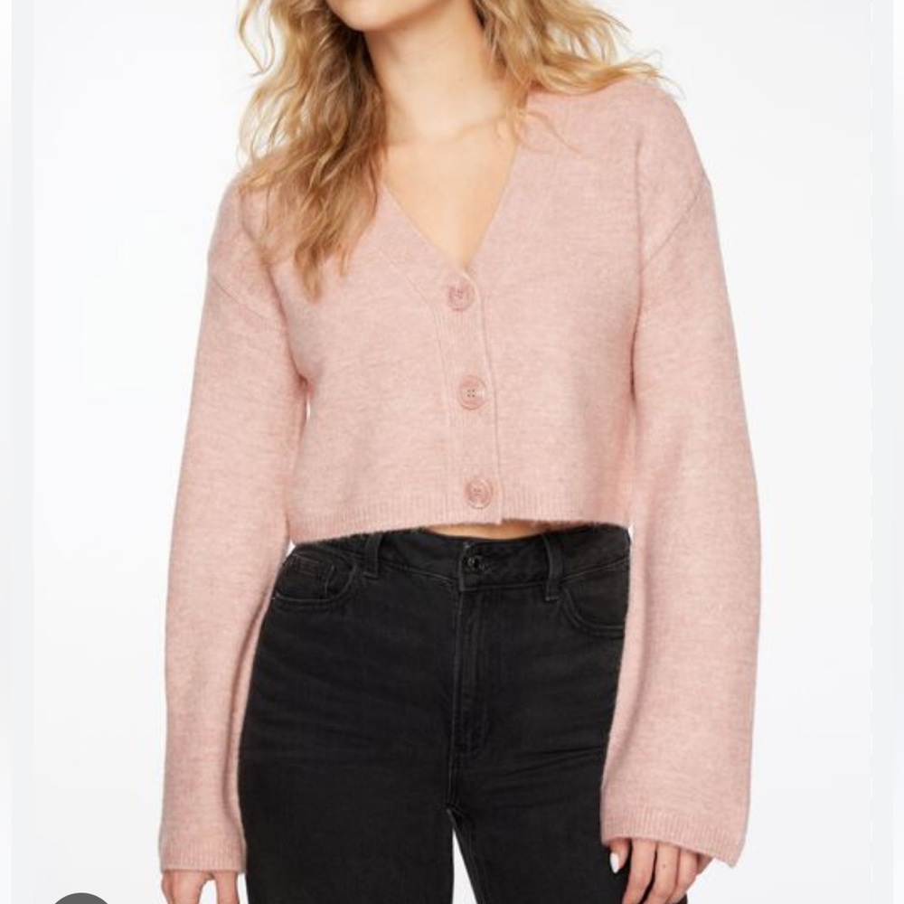 Dynamite Heavenlyarn Cropped Pink Cardigan